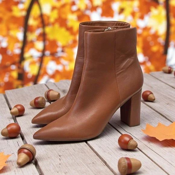 Marc Fisher Women’s Yanara Ankle Boot – Light Natural Leather Dress Bootie